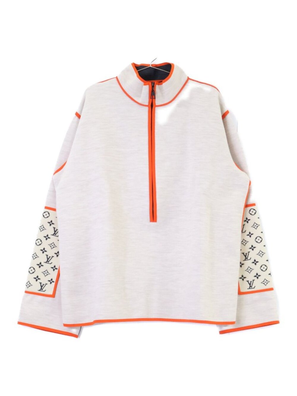 Louis Vuitton Vivid Trim Monogram Sleeve Half Zip Pullover Knit Sweater